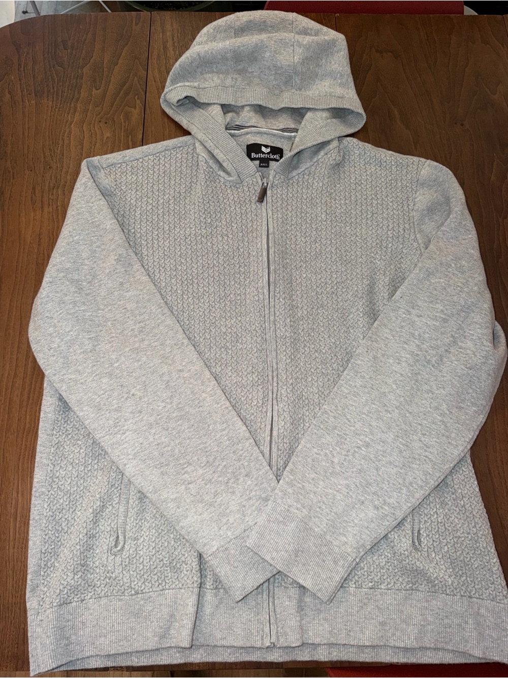 Butterknits Men's Heather Gray Zip-Up Hooded Sweater